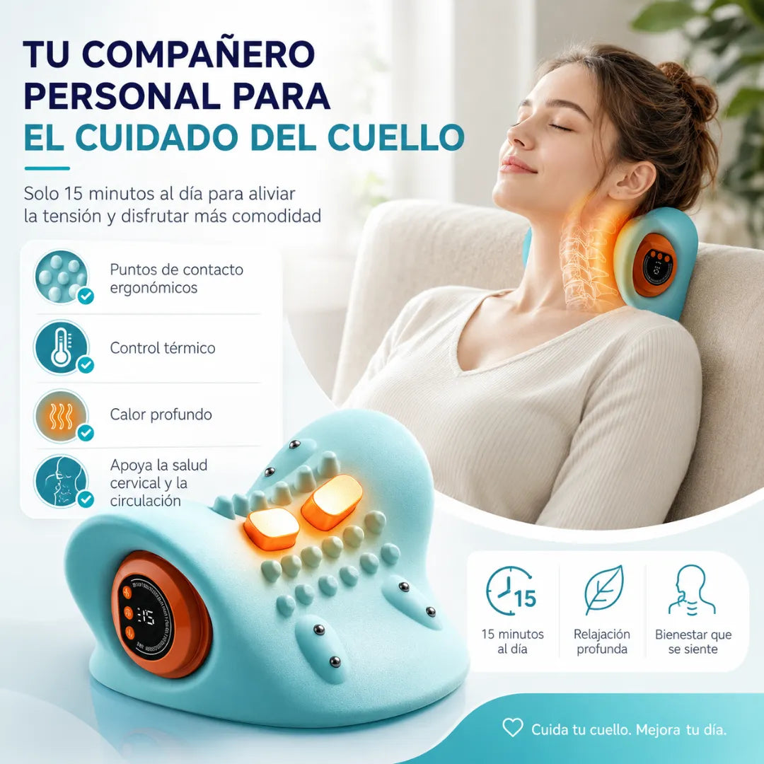 Masajeador Cervical 3 en 1: Relájate y baja la tensión