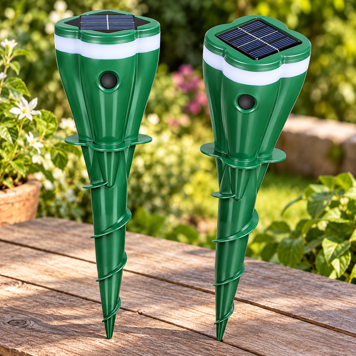 Repelente Solar Ultrasónico de Plagas para Jardín x2
