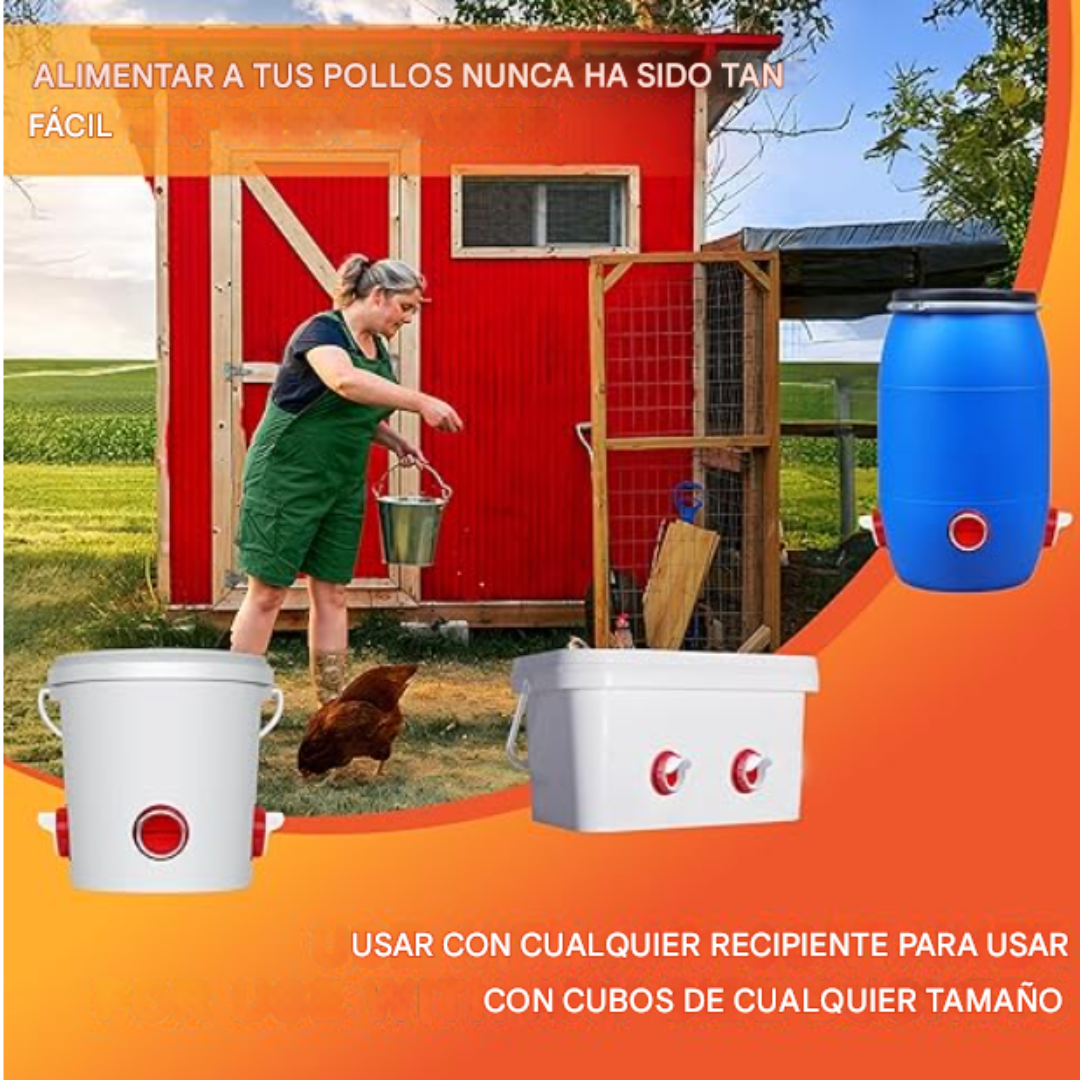 Comedero AutoFeed Anti-Desperdicio Para Aves de Corral