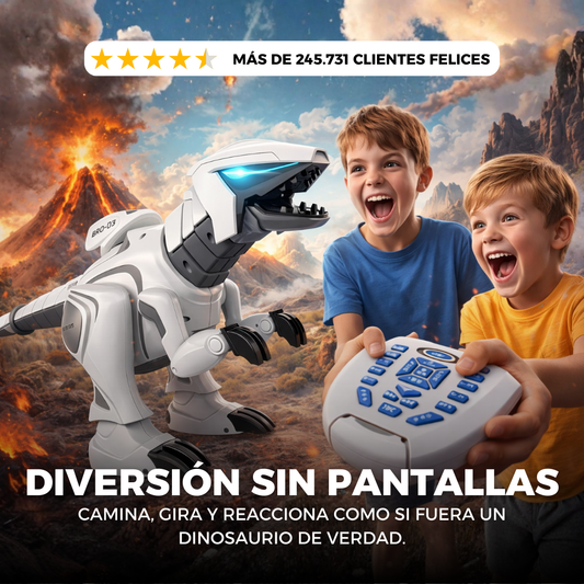 Dinosaurio robot inteligente: camina, gira y ruge como el real