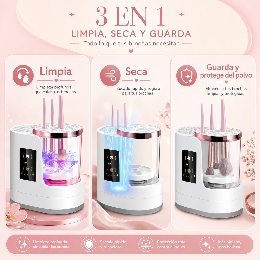 Limpiador Eléctrico de Brochas: piel más cuidada, maquillaje más limpio