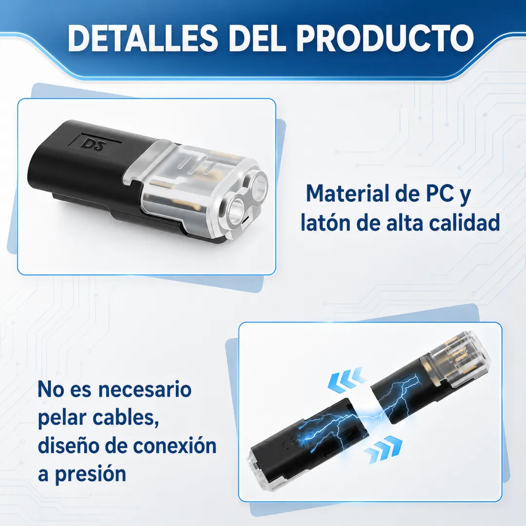 Set x10 Conectores Rápidos Doble Cable