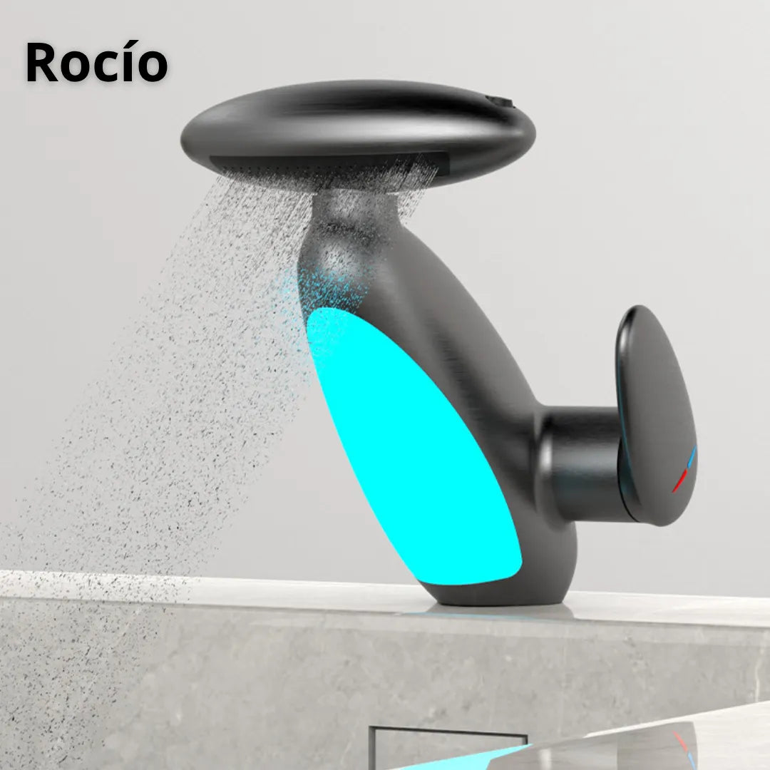 Grifo 4 en 1 multifuncional, grifo de agua caliente y fría con luz led