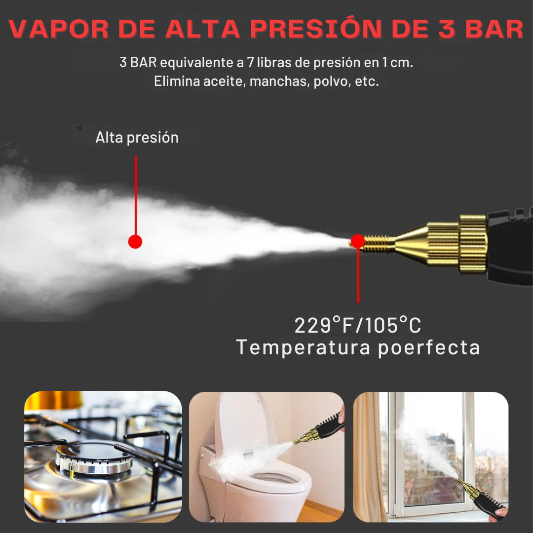 Limpiador de vapor caliente de 2.500W