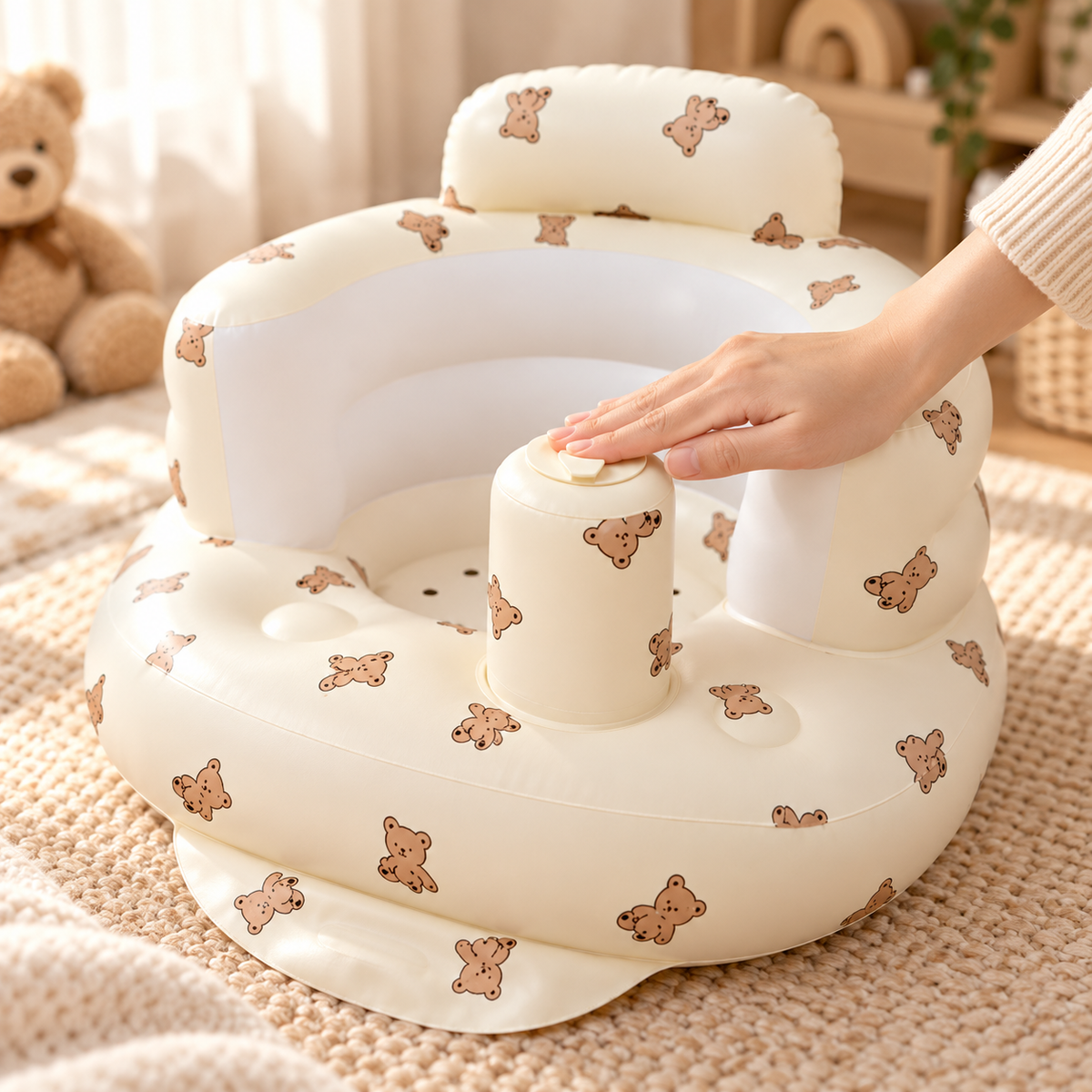 Asiento Inflable de Bebé Antivuelco + Sistema de aire