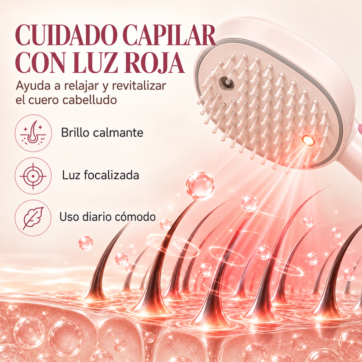 Cepillo Desenredante de vapor frio Antifrizz