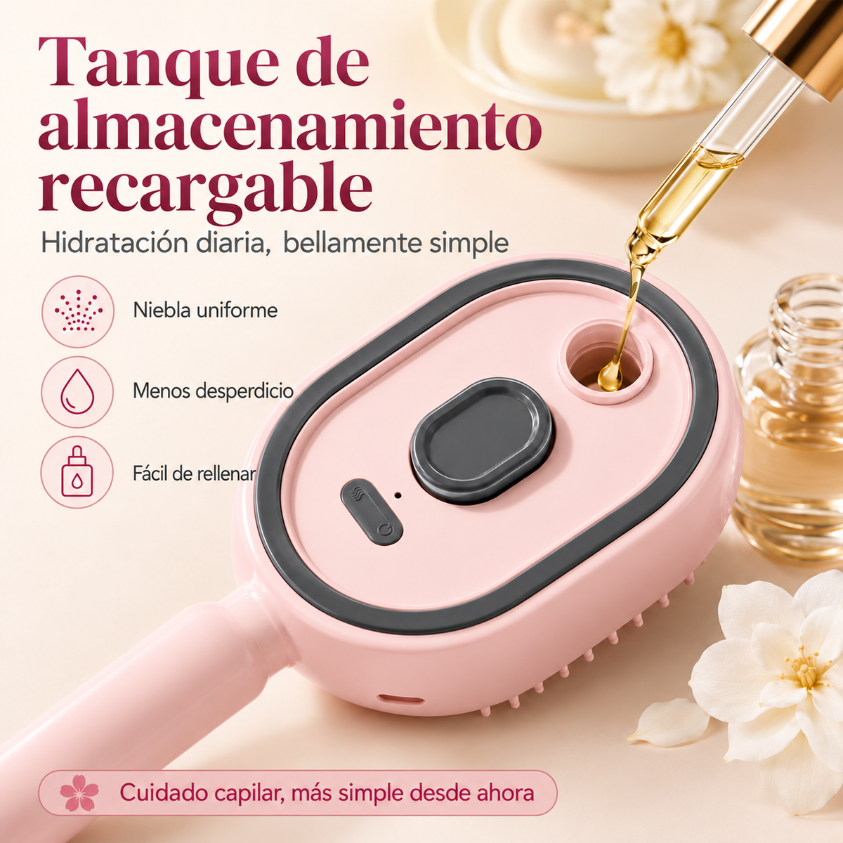 Cepillo Desenredante de vapor frio Antifrizz