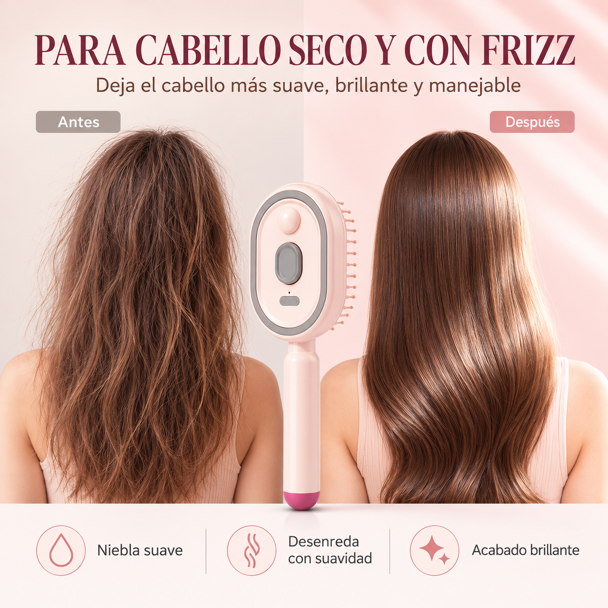 Cepillo Desenredante de vapor frio Antifrizz