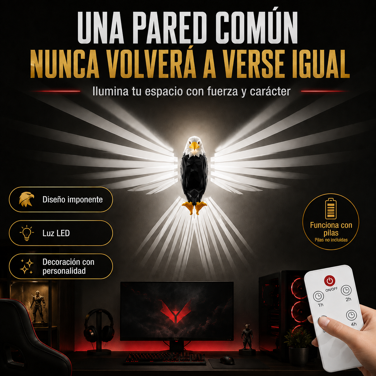 LAMPARA AGUILA: Ilumina tu espacio con fuerza y carácter.