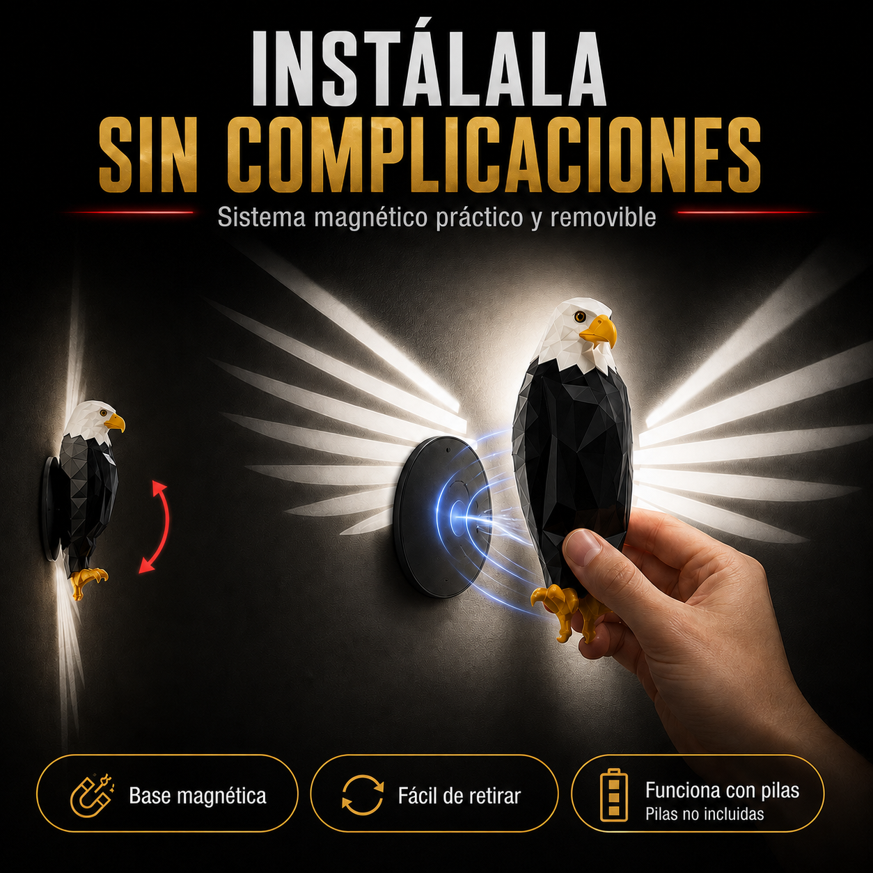 LAMPARA AGUILA: Ilumina tu espacio con fuerza y carácter.
