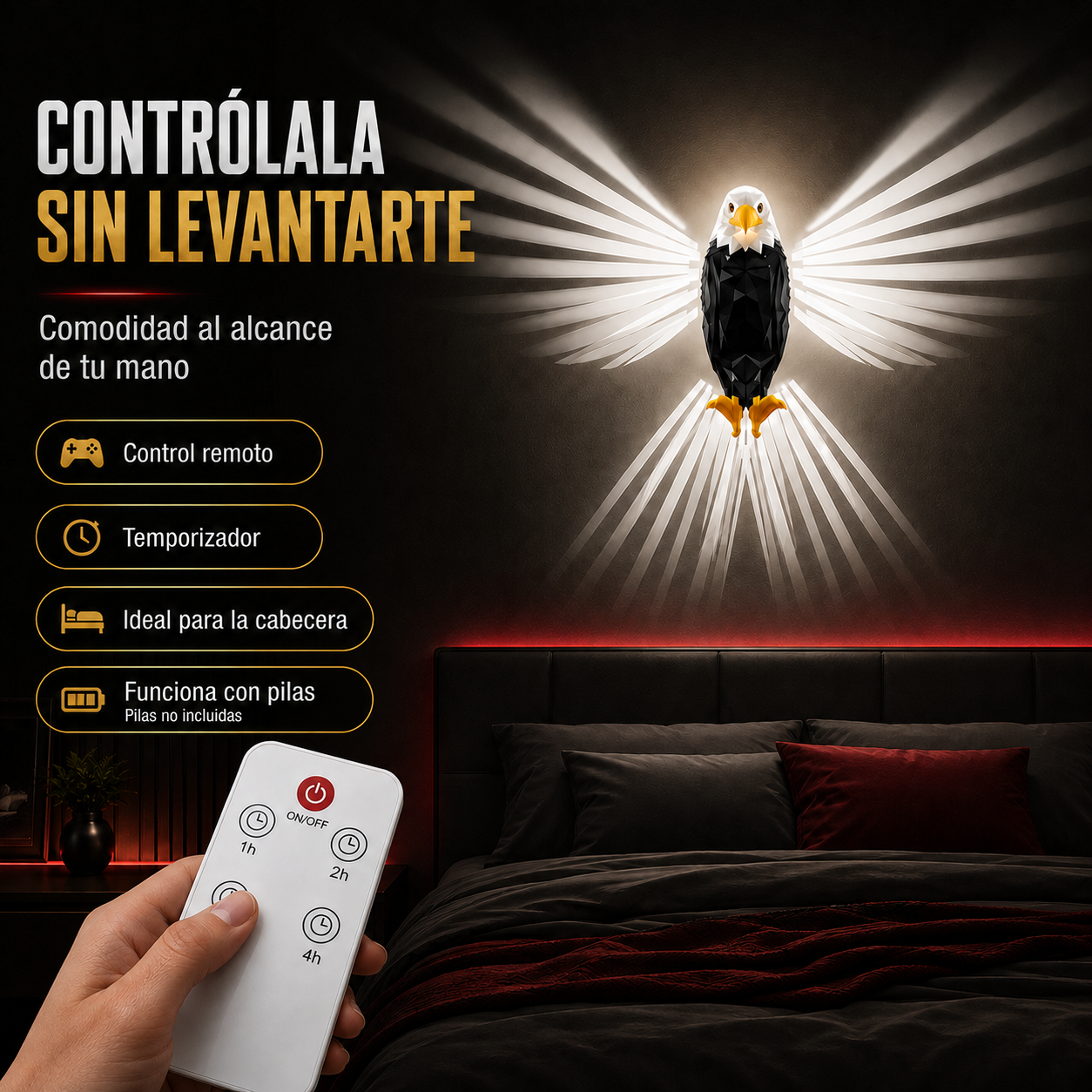 LAMPARA AGUILA: Ilumina tu espacio con fuerza y carácter.