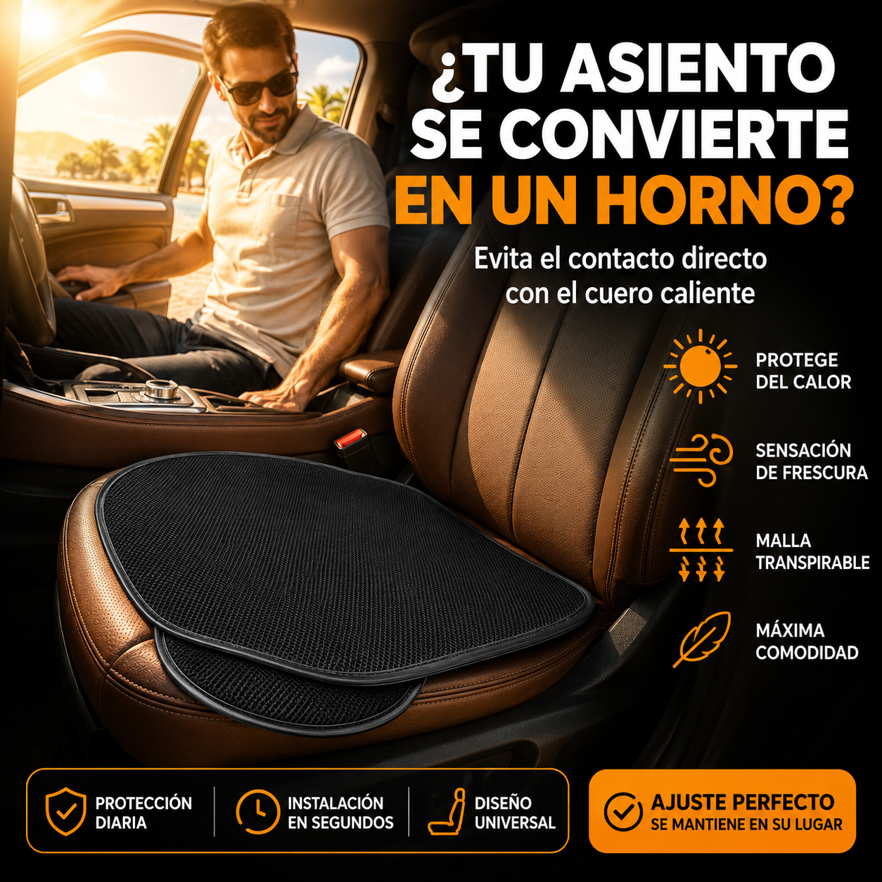SET X 3 FORROS DE AUTO: Menos calor y humedad en cada recorrido