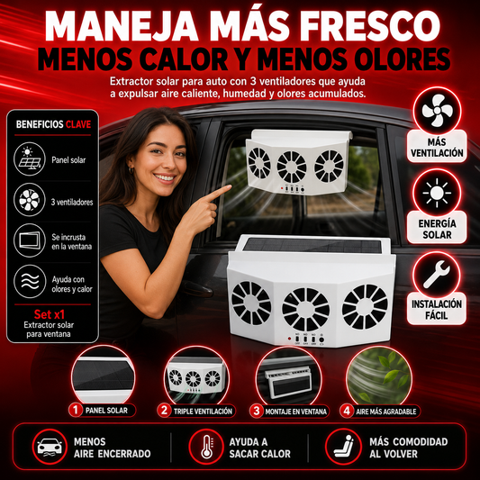 VENTILADOR PORTABLE PARA AUTO: Menos calor, menos olores y más aire fresco