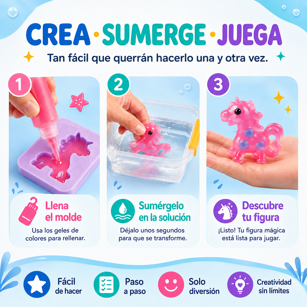 1 Kit de Figuritas Mágicas de Gel