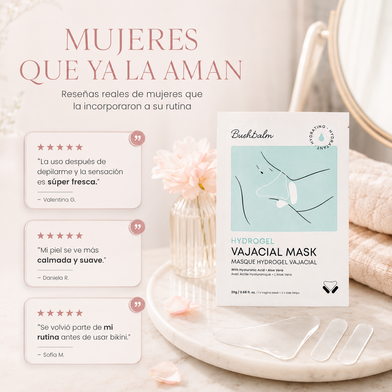 Kit x5 Mascarillas Vajaciales: hidrata y aclara tu zona del bikini.