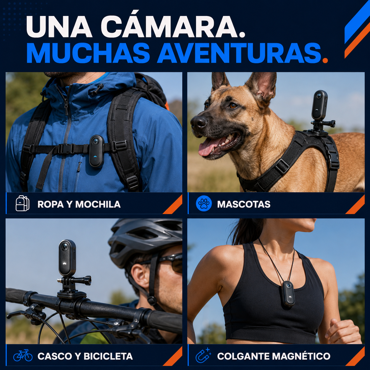 Cámara Portátil 4K con WiFi y Accesorios