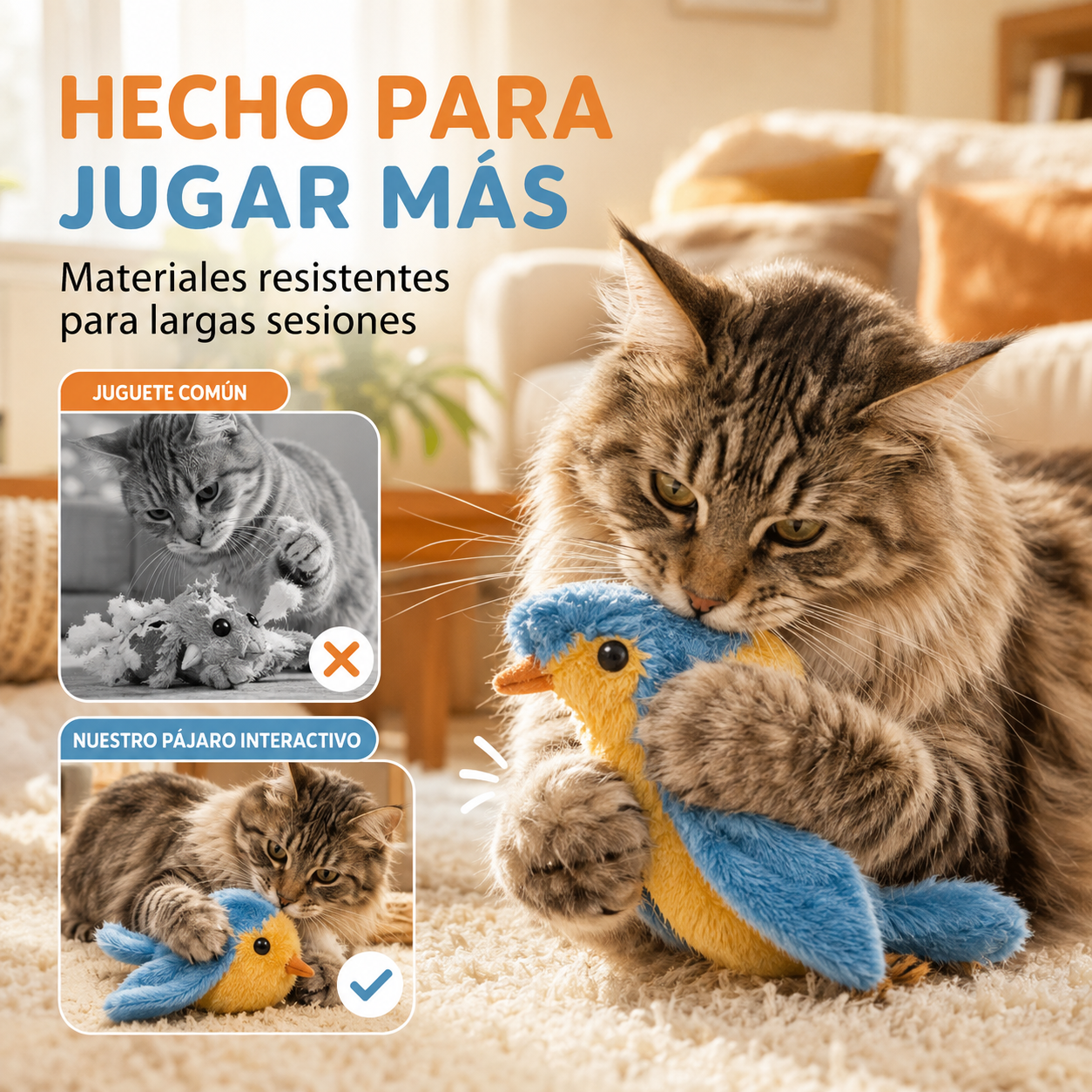 Pájaro Interactivo para Gatos: despierta su instinto cazador