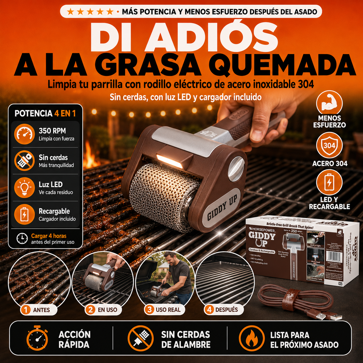 CEPILLO ELÉCTRICO: LIMPIA HASTA EL ÚLTIMO RESIDUO