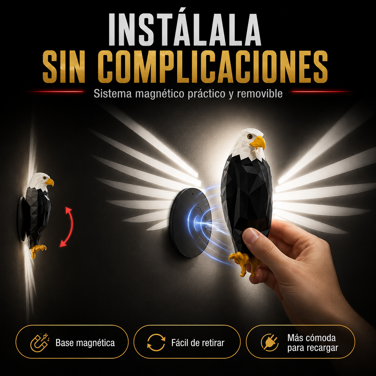 LAMPARA AGUILA: Ilumina tu espacio con fuerza y carácter.