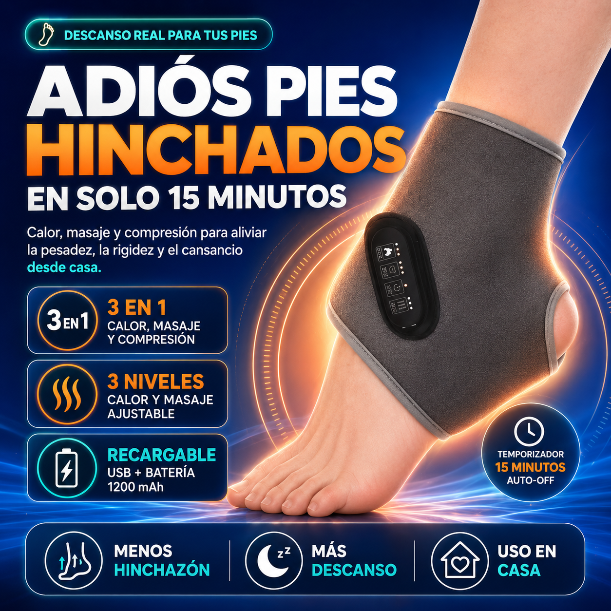 MASAJEADOR DE PIES CON CALEFACCIÓN