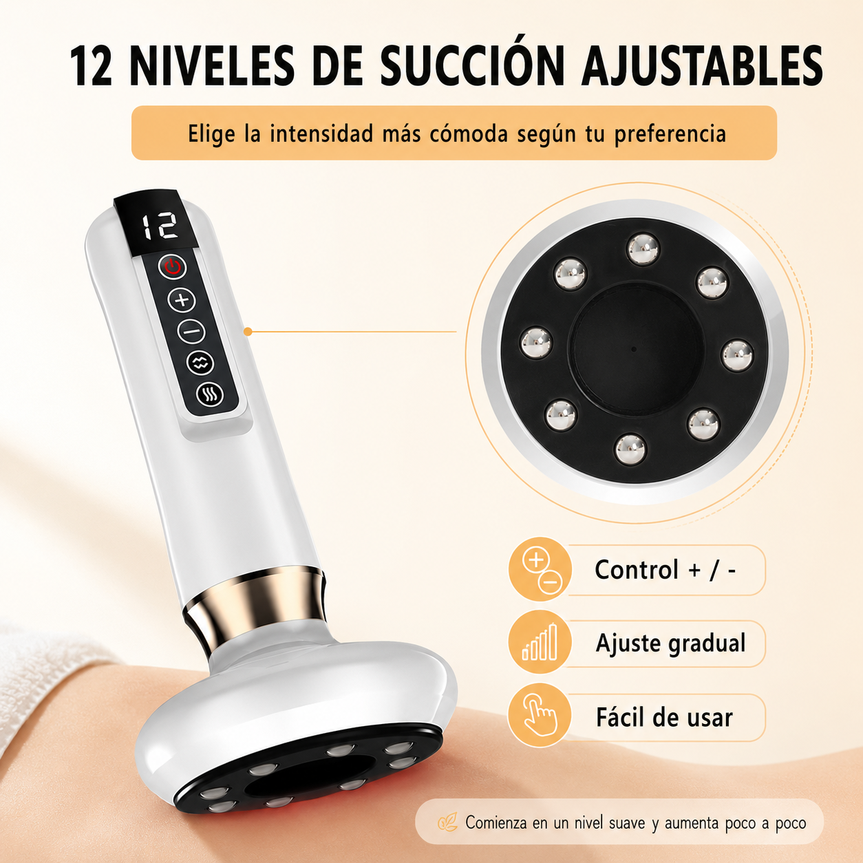 Masajeador Drenaje Linfático Anticelulitis con 12 Intensidades