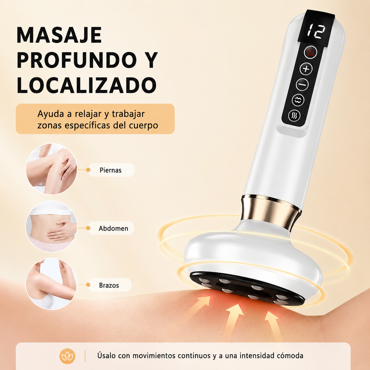 Masajeador Drenaje Linfático Anticelulitis con 12 Intensidades