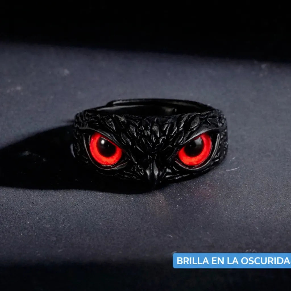 SET X3 ANILLOS AJUSTABLES DE BÚHO CON OJOS MÁGICOS