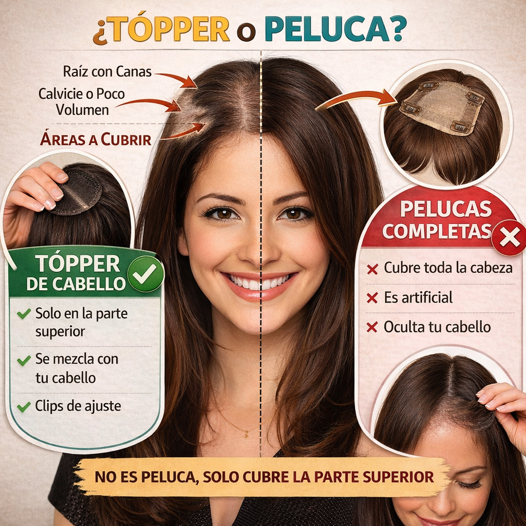 TÓPPER DE CABELLO HUMANO -  RENUEVA TU CONFIANZA
