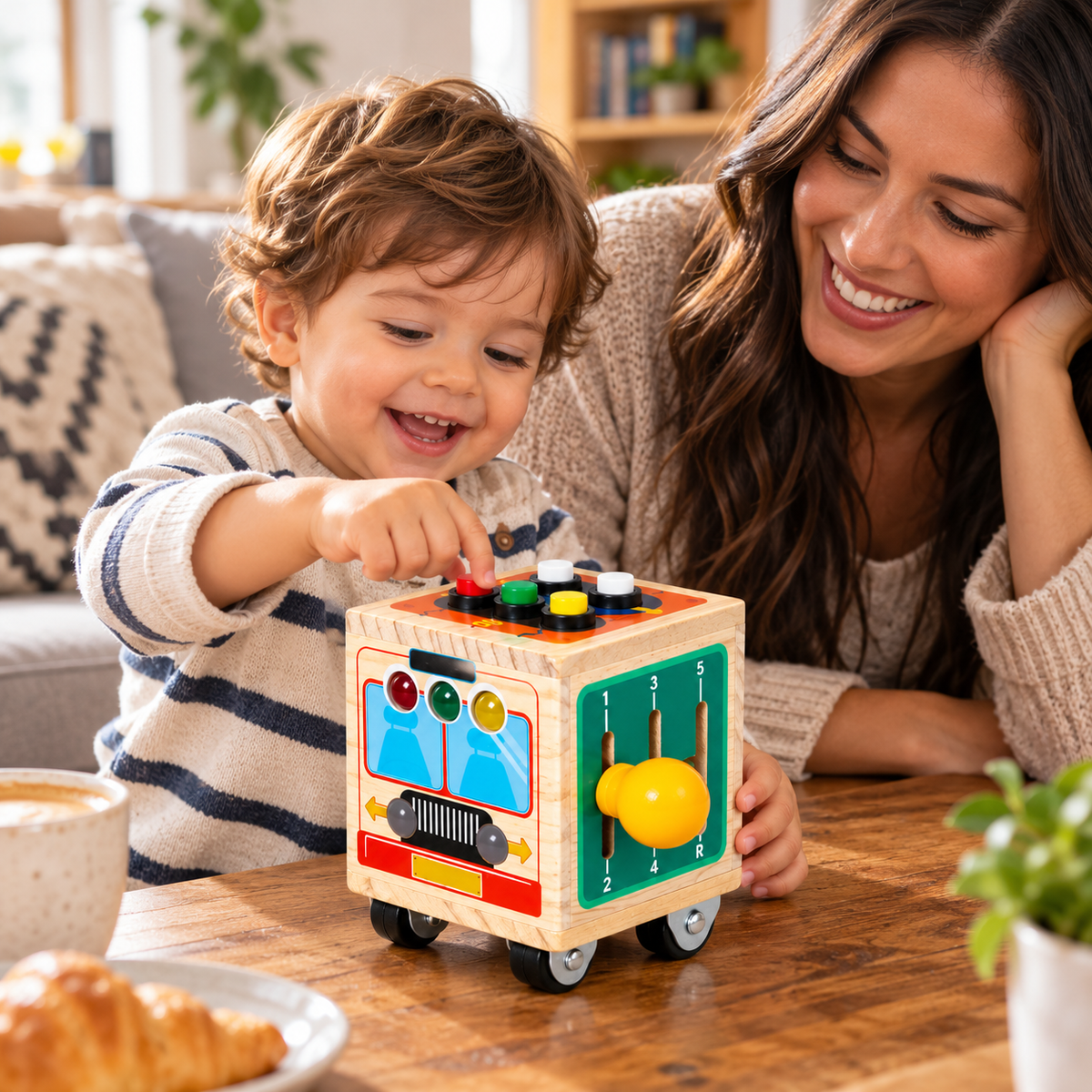 Cubo Sensorial de Madera Tipo Montessori