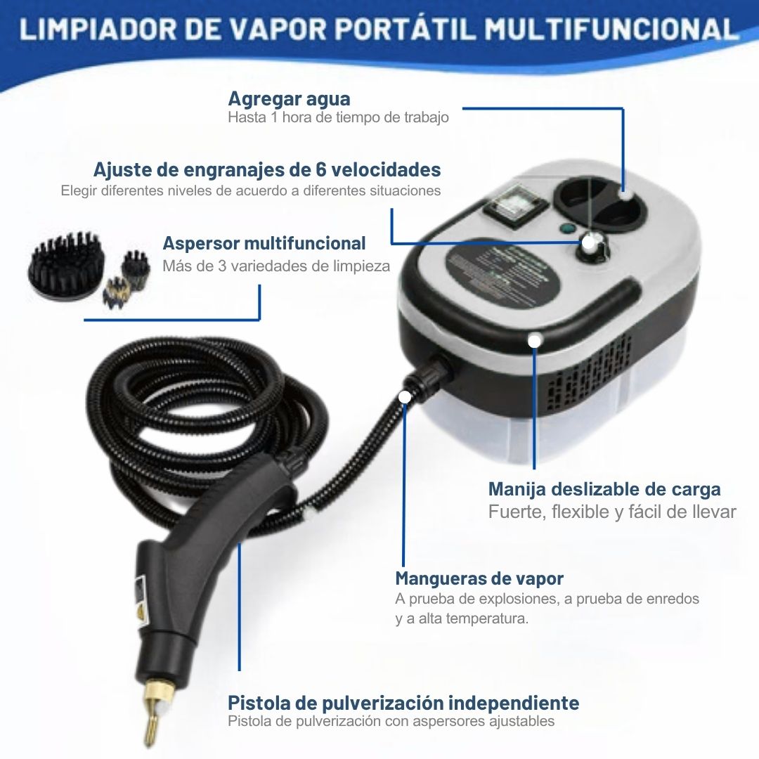 Limpiador de vapor caliente de 2.500W