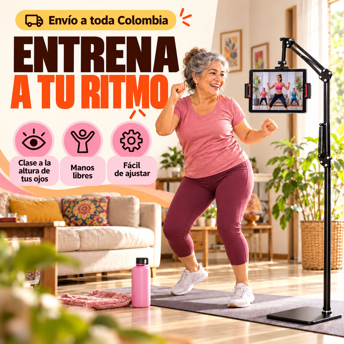 SOPORTE PARA CELULAR Y TABLET: ENTRENA SIN PAUSAS