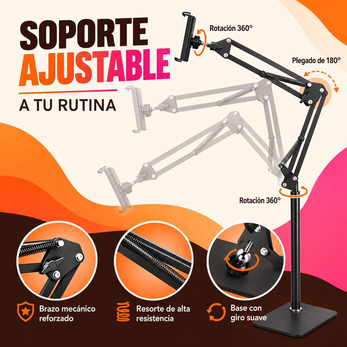SOPORTE PARA CELULAR Y TABLET: ENTRENA SIN PAUSAS