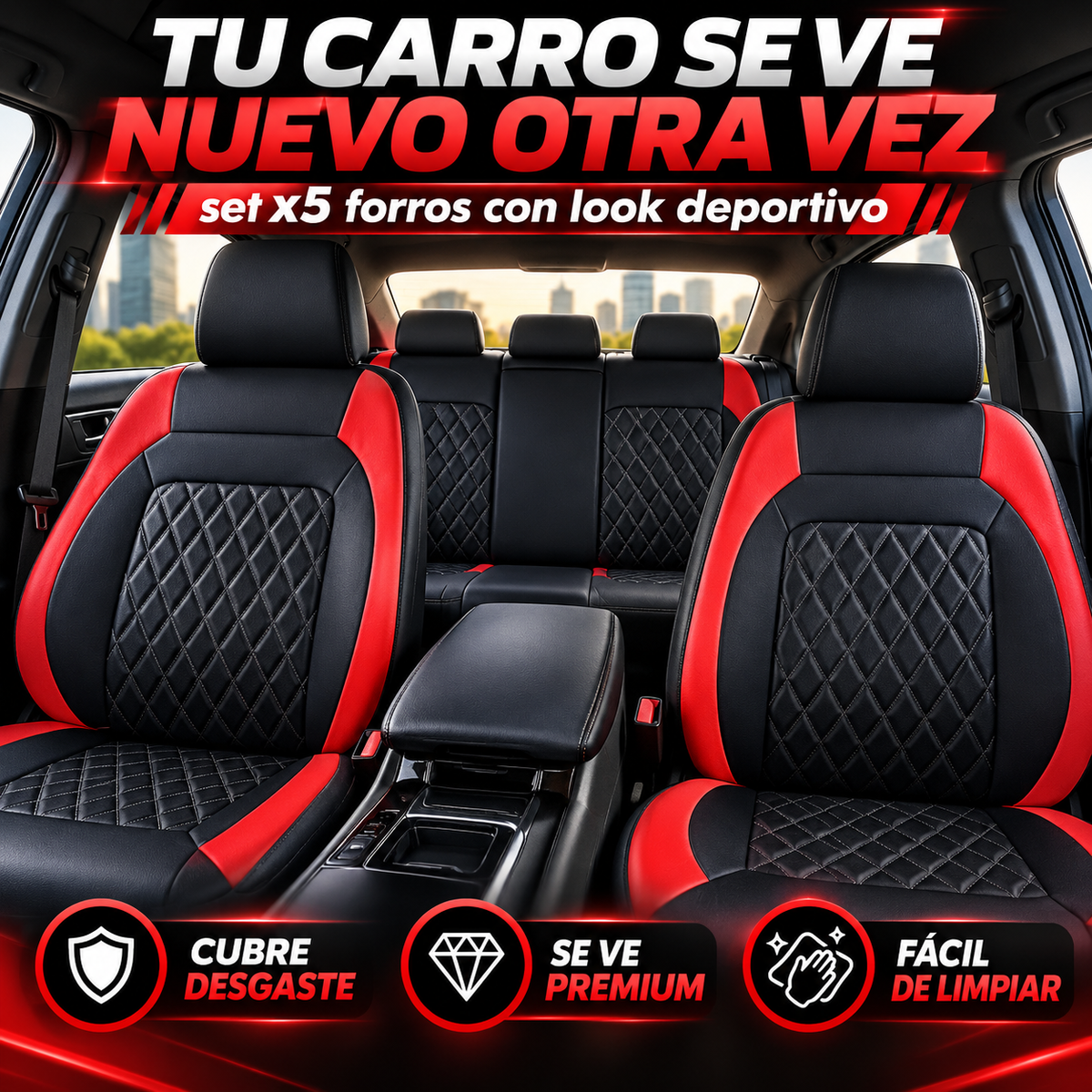SET X5 FORROS DE AUTO: HAZ QUE TODOS NOTEN EL CAMBIO