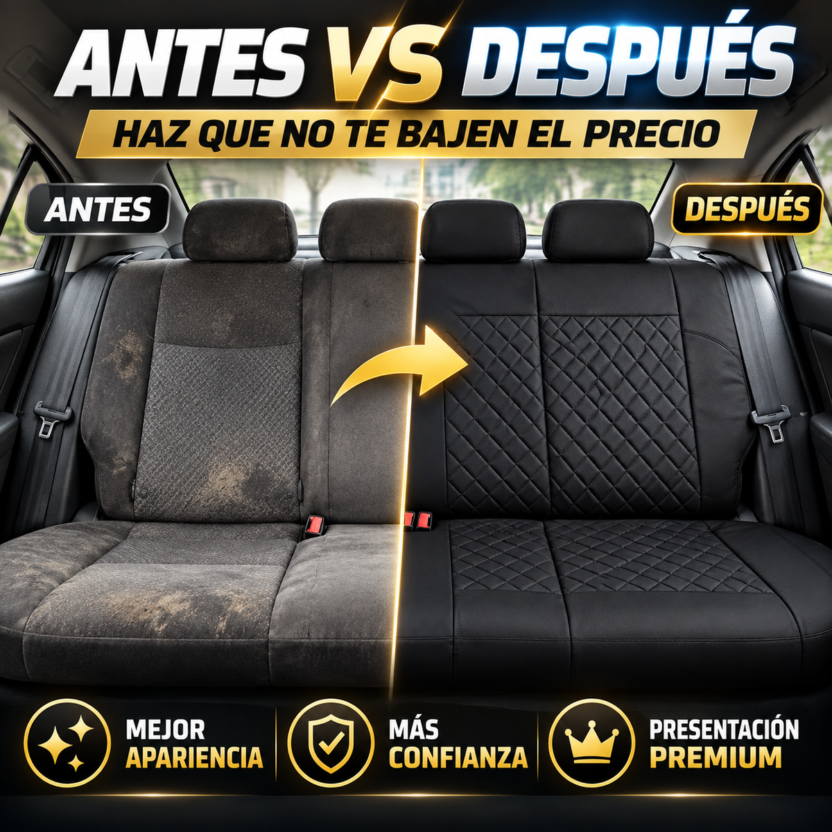 SET X5 FORROS DE AUTO: CUBRE EL DESGASTE ANTES DE MOSTRARLO