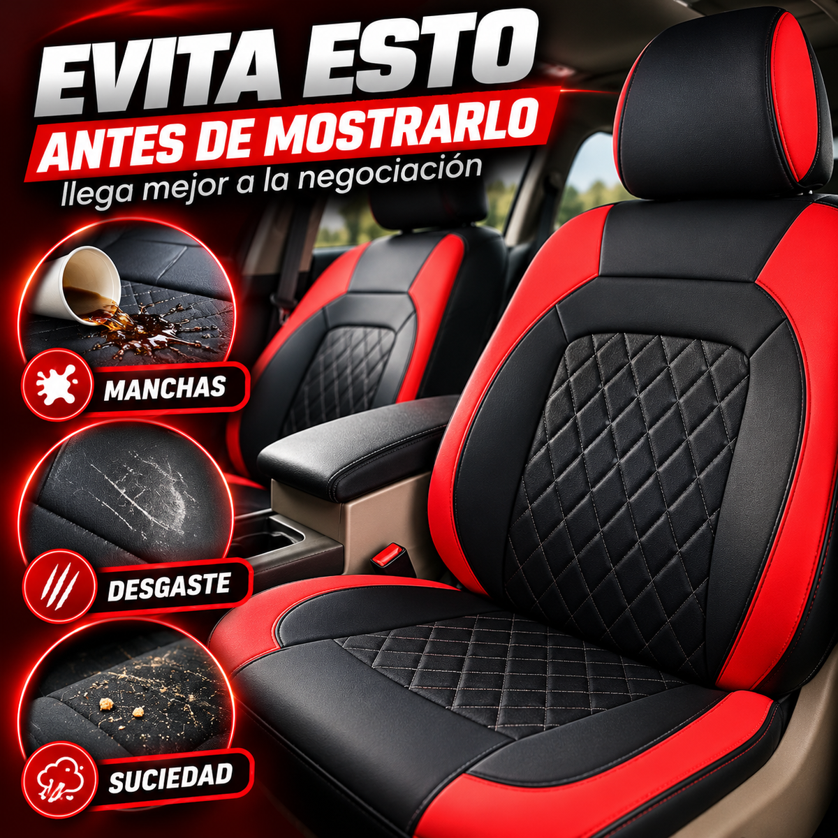 SET X5 FORROS DE AUTO: CUBRE EL DESGASTE ANTES DE MOSTRARLO
