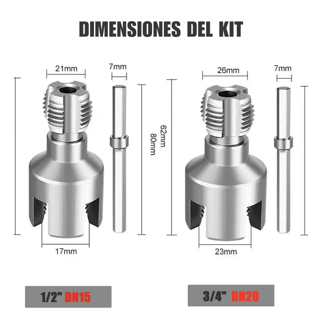 Kit de 2 roscadores de 20 y 26mm