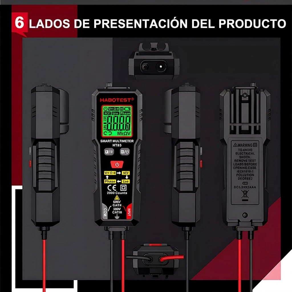 Multímetro digital multifuncional - con detección de secuencia de fase