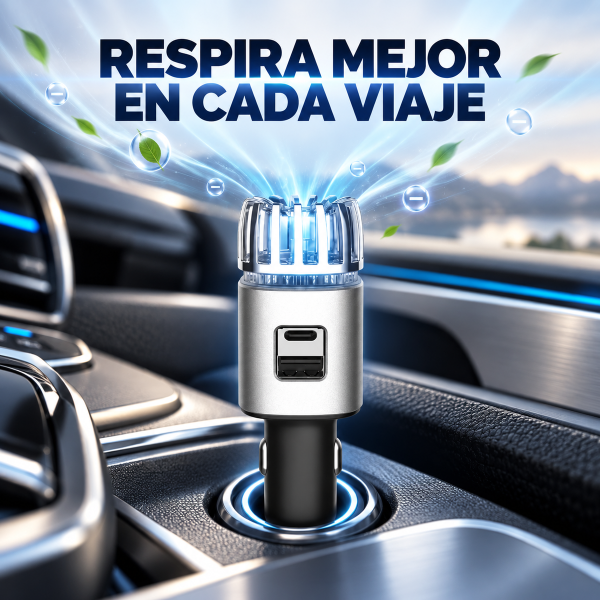 Purificador de Aire para Vehículo con Carga Rápida