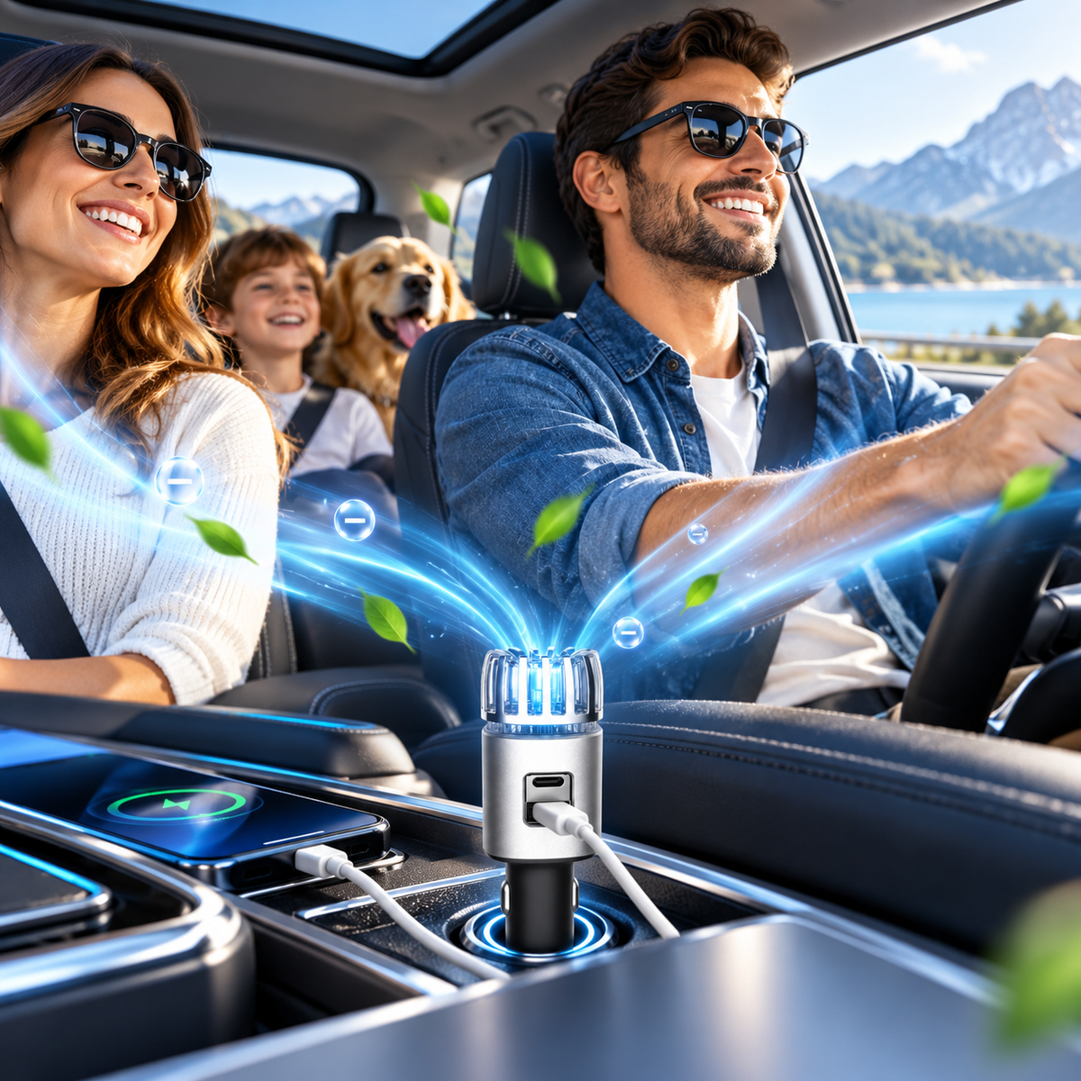 Purificador de Aire para Vehículo con Carga Rápida