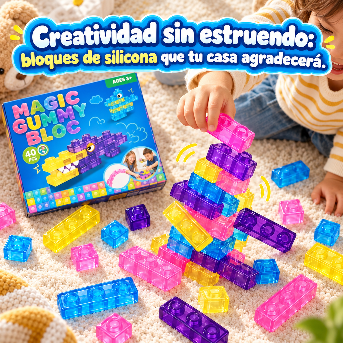 Set de Bloques de Goma Blandos y Antirruido x80