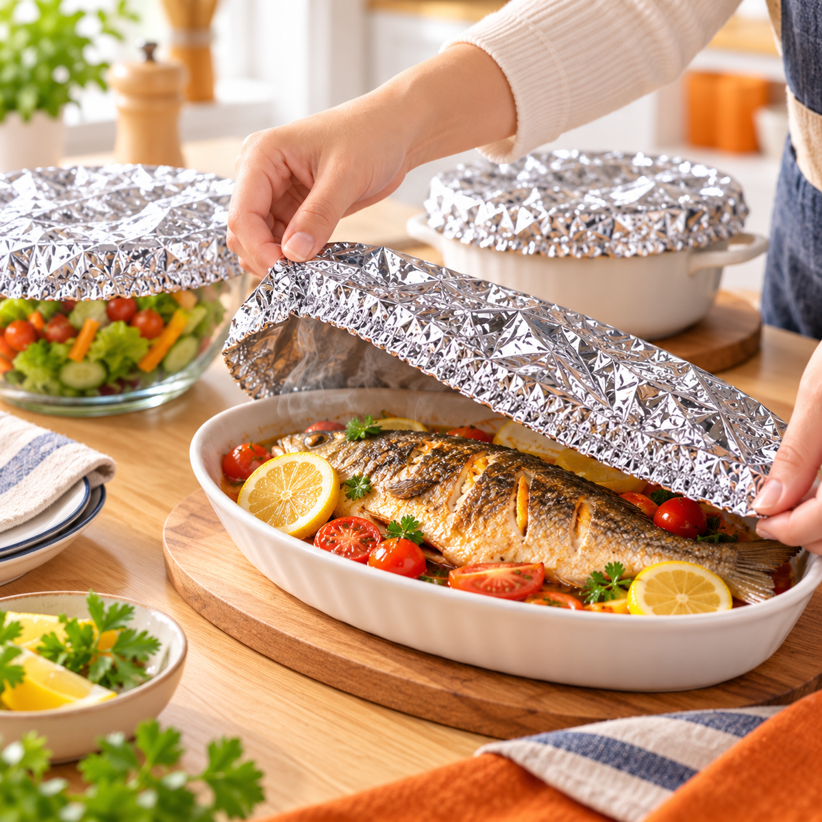 Set x50 Cubiertas de Aluminio Térmico para Alimentos
