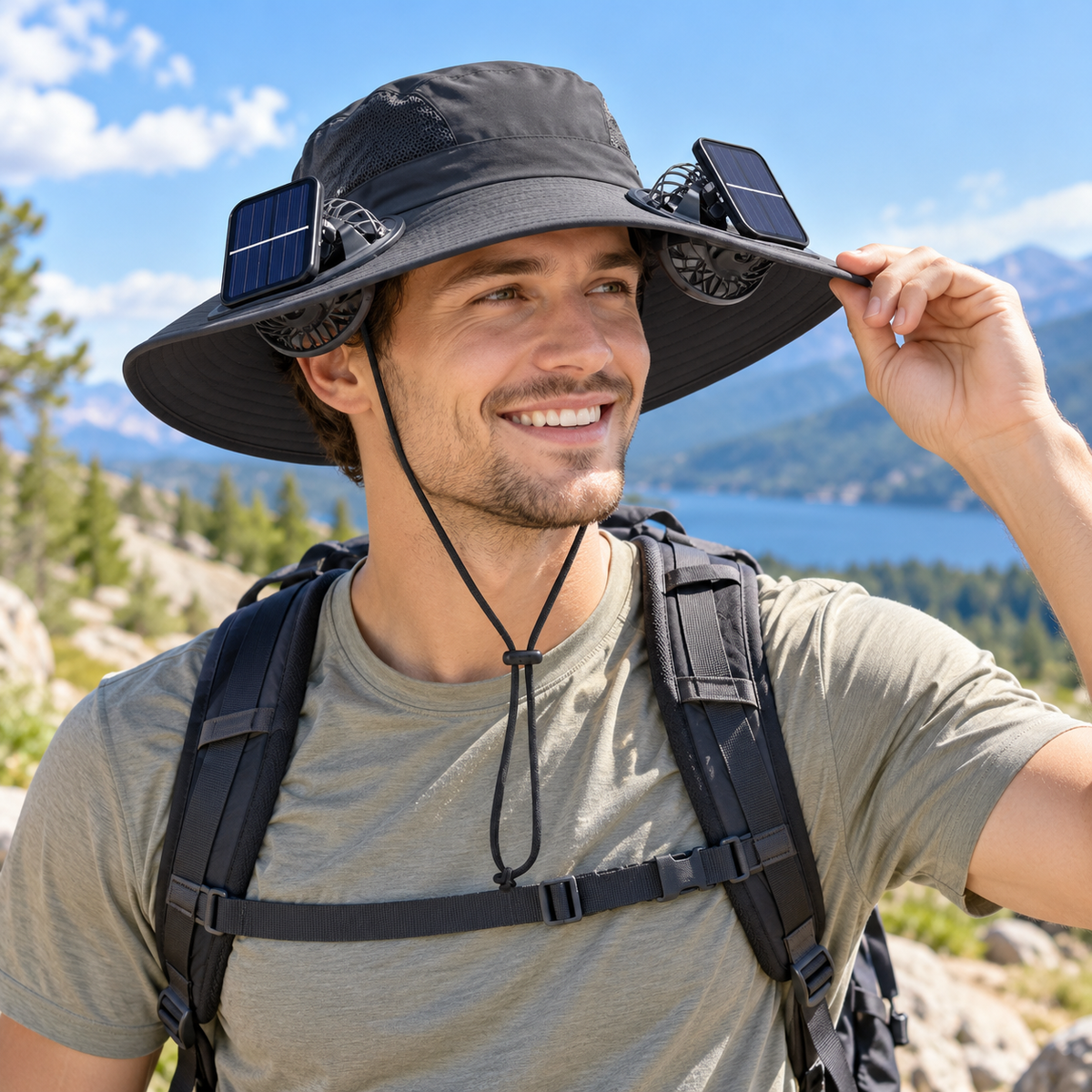 Sombrero Pescador Breeze Pro -  con ventiladores incluidos