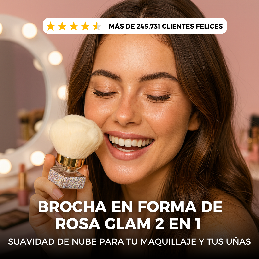 Brocha Esponjocita 2 en 1 Con Diseño De Rosa