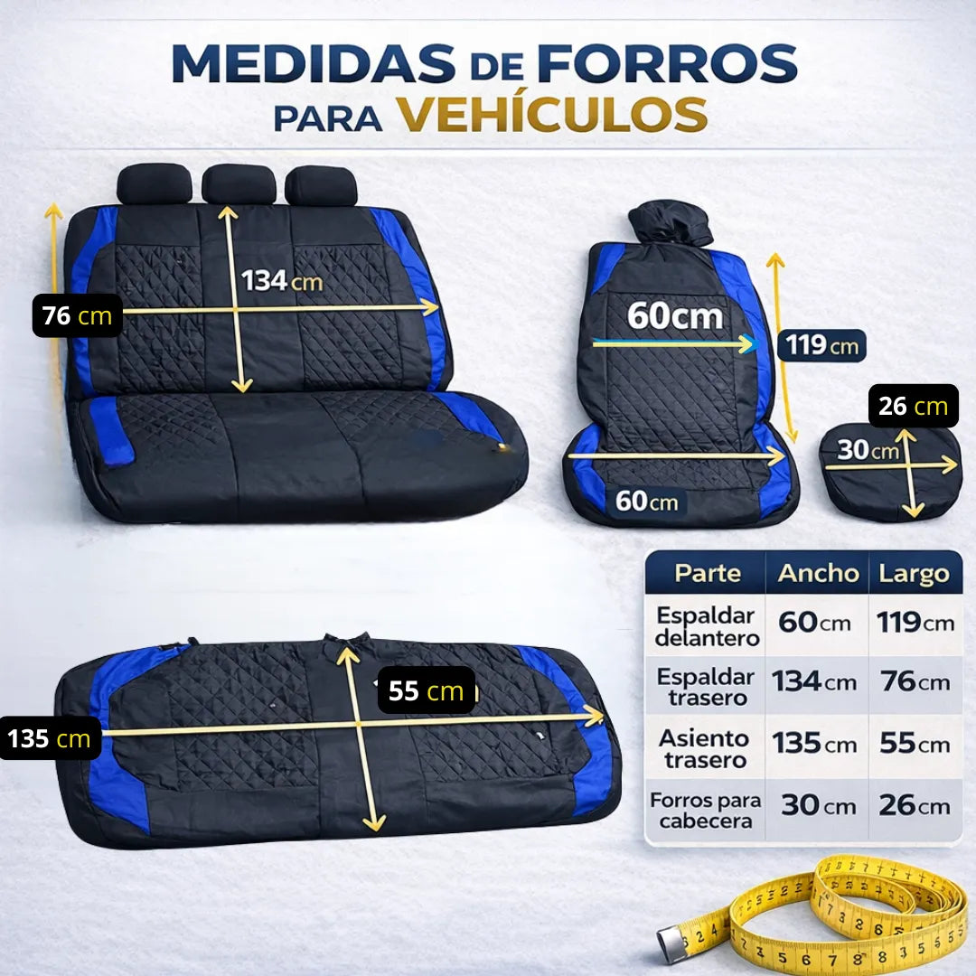 SET DE FORROS DE CUERO VEGANO - 5 ASIENTOS