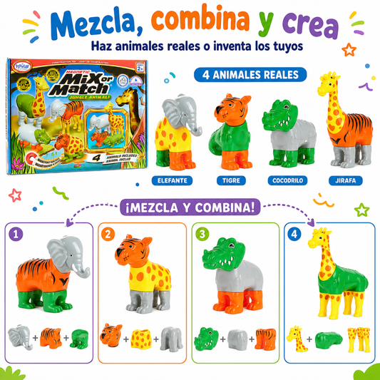 Animalitos Magnéticos Combinables – Set x4